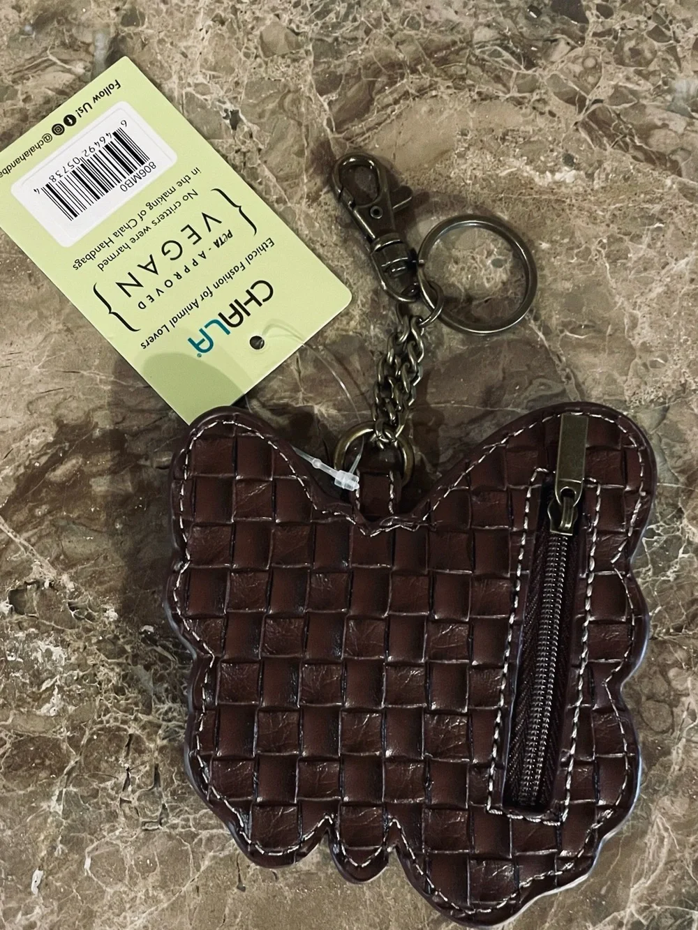 CHALA NWT Monarch Butterfly Key Fob Coin Purse Keychain Bag Charm Accessory